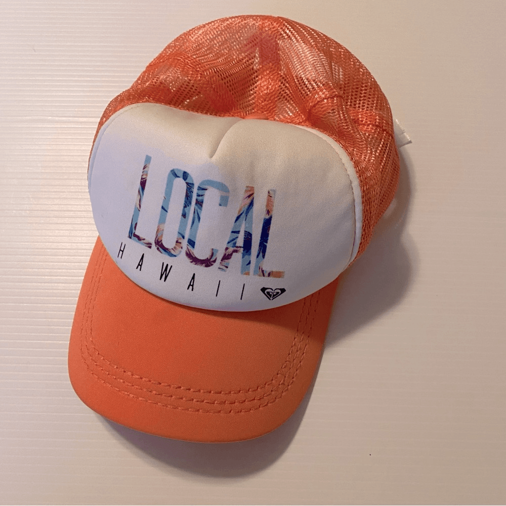 ROXY Local Hawaii Trucker baseball Hat cap coral mesh orange  display picture 2