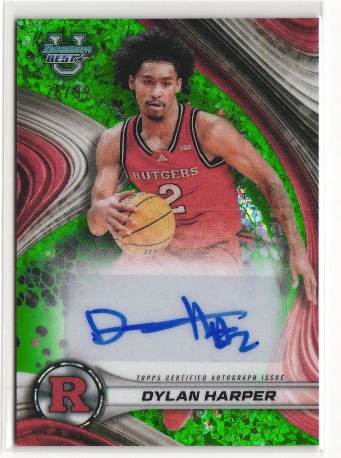 2024-25 Bowman's Best U Dylan Harper Auto Green Refractor #25/99 Rutgers
