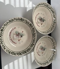 Very Rare Vintage Holiday Serving Bowls "We can Build a Snowman" 9"