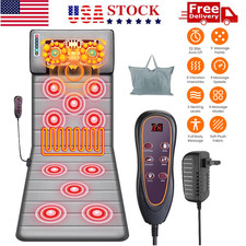 Full Body Electric Massage Mat w/Heat Vibration Massage Pad Cushion Back Massage
