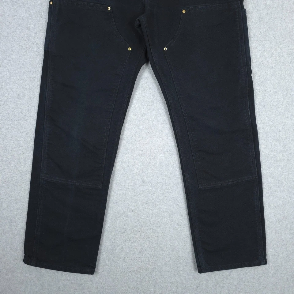 Carhartt Pants Mens 32x32 Black Double Knee Canvas B01 Made In USA Workwear - Image 3 of 4