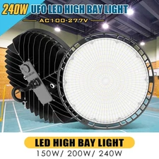 LED High Bay Light 240W/200W/150W Low Bay UFO Warehouse Industrial Lamp Lighting