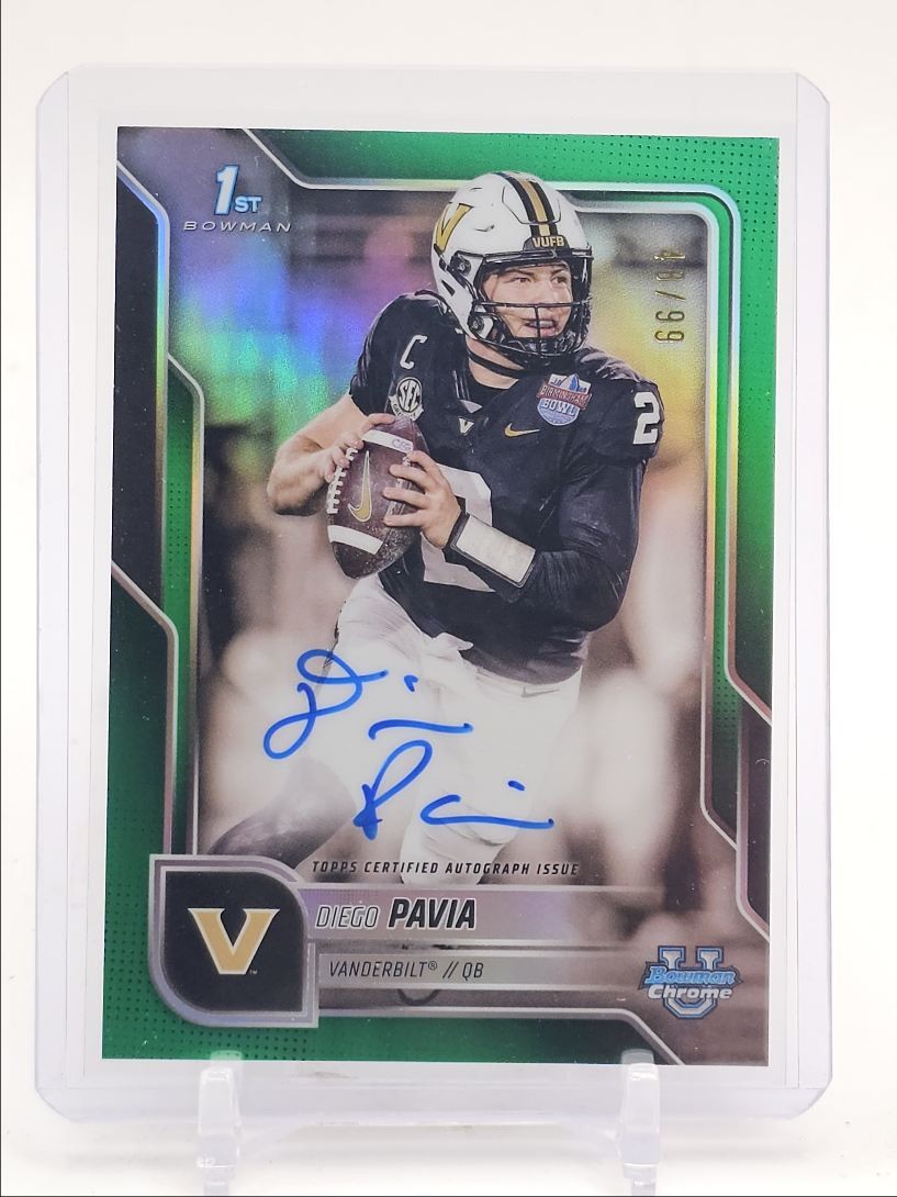 DIEGO PAVIA 2025 BOWMAN U CHROME 1ST GREEN REFRACTOR #BCA-DPA AUTO /99 Q3599