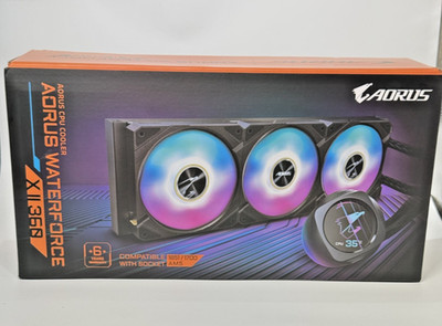 AORUS WATERFORCE X II 360 Liquid CPU Cooler 120mm Low Noise ARGB Fans *SEALED*