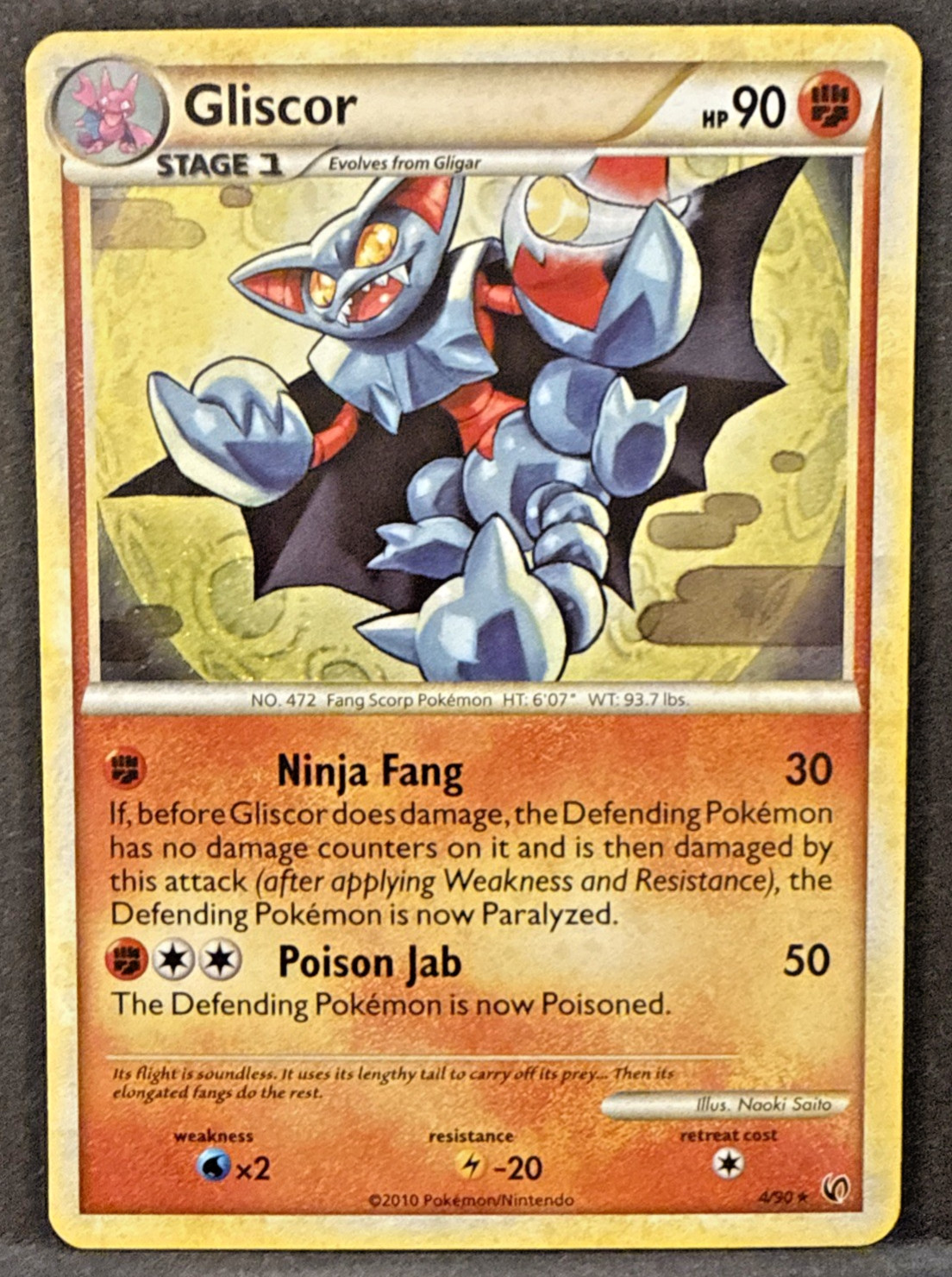 Gliscor 4/90 Holo Rare HS Undaunted Pokemon Card - LP