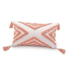Boho Lumbar Throw Pillow Cover 12x20 Inch with 20" x 12" Pack of 1 Pink
