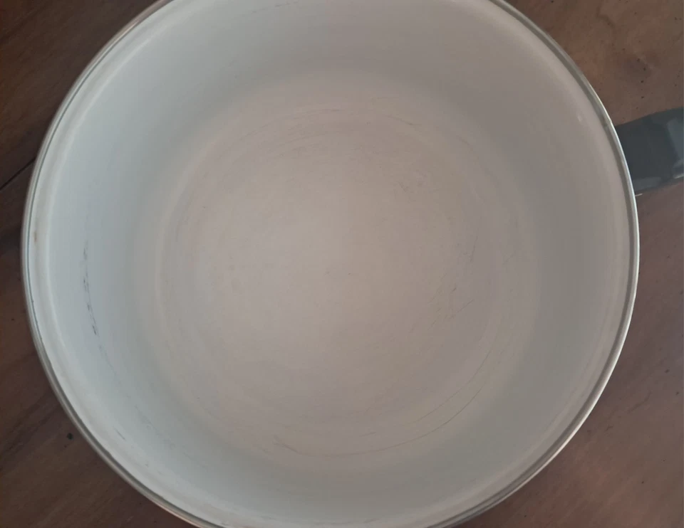 Rare Grande Casserole Vintage Émaillée ARCOPAL ARCOFLAM Veronica Myosotis - Photo 3/4