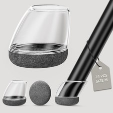 24 Pcs Chair Leg Floor Protectors, Round Silicone Felt Caps for Angled Chair ...