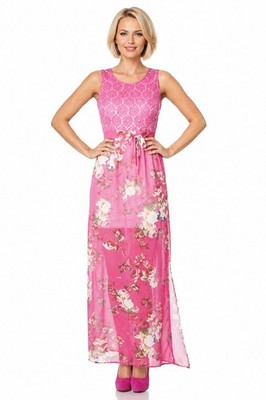 Maxi-Kleid pink/gemustert Größe: L Artikelnummer: 14599 ''atixo''