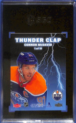 2025 Upper Deck CDD Conference Connor McDavid Fleer Ultra Thunder Clap SGC 8 - Picture 2 of 2