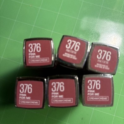 PACK OF 6- Maybelline Color Sensational Made For All Lipstick, 376 Pink For Me