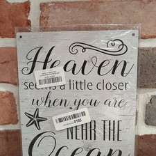 Wood Ocean Beach Inspirational Vertical Wall Sign White Black Decorative Plaque