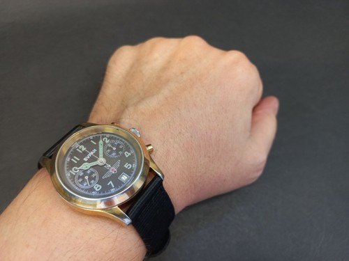 Orologio da polso vintage sovietico Poljot Buran cronografo, orologio meccanico URSS - Foto 2 di 10