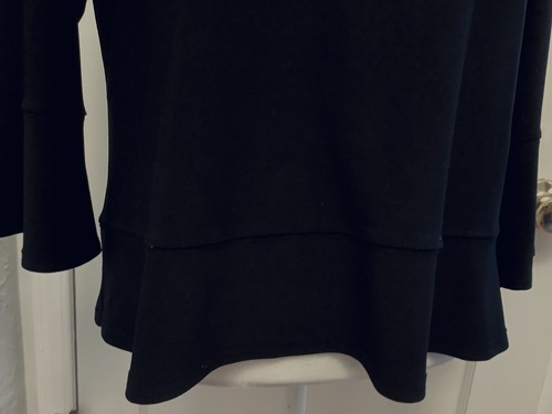 Sympli Women Sz14 Top Black Slinky Minimalist Trumpet 3/4 Slv Stretch Canada - Picture 7 of 9