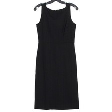 Ann Taylor Womens Dress Sleeveless Sheath Knee Length Stripe Career Black 2 KC