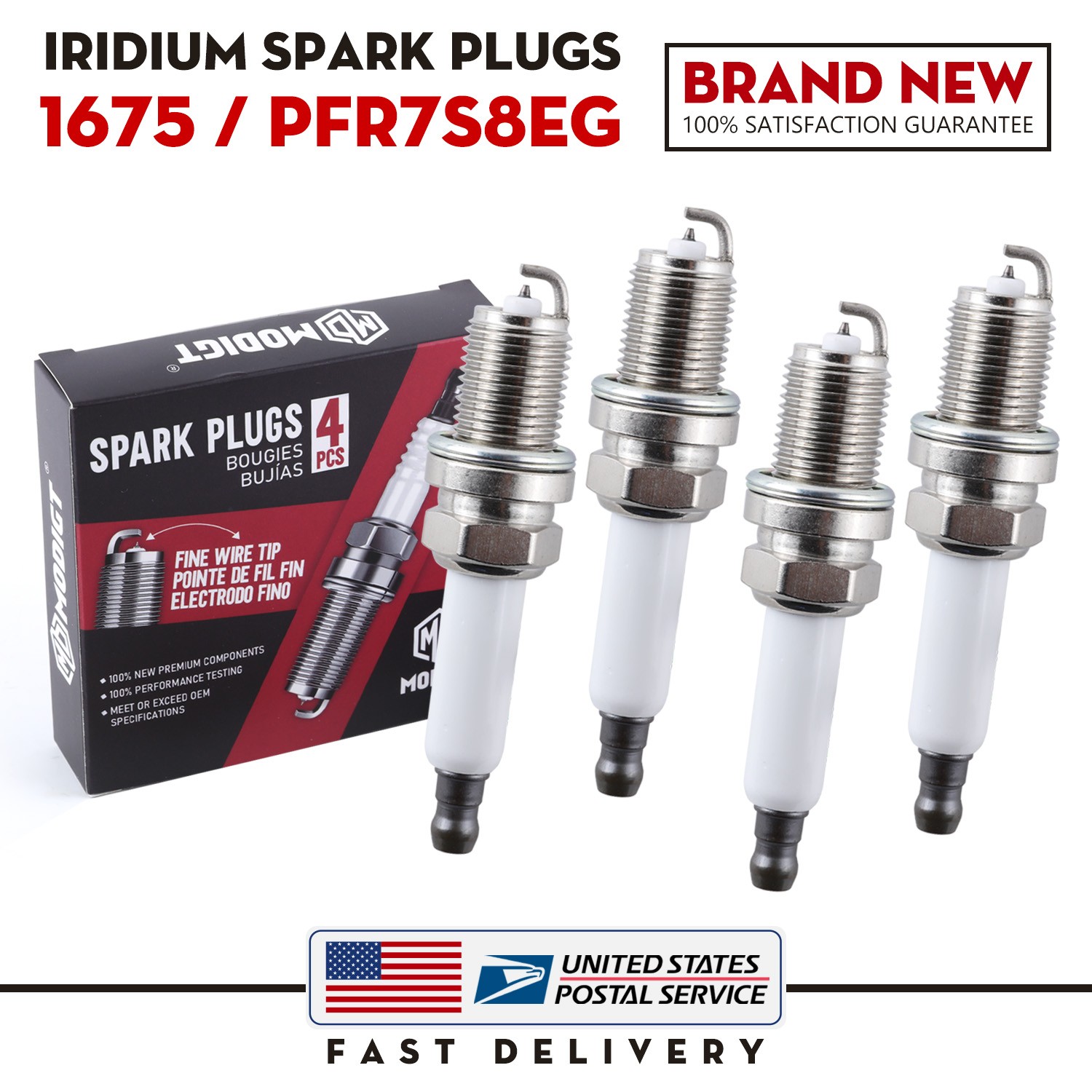 4PCS iridium Spark Plugs for Audi A4 A5 A6 Q5 S3 TT VW Eos 06H905601A PFR7S8EG