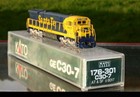 KATO N GAUGE 176 301 blue and yellow AT Santa Fe C30 7 8017 diesel locomotive