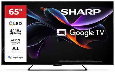 65 Zoll 4K QLED Fernseher 144Hz Google TV Dolby Vision Atmos - Sharp 65HR7265E