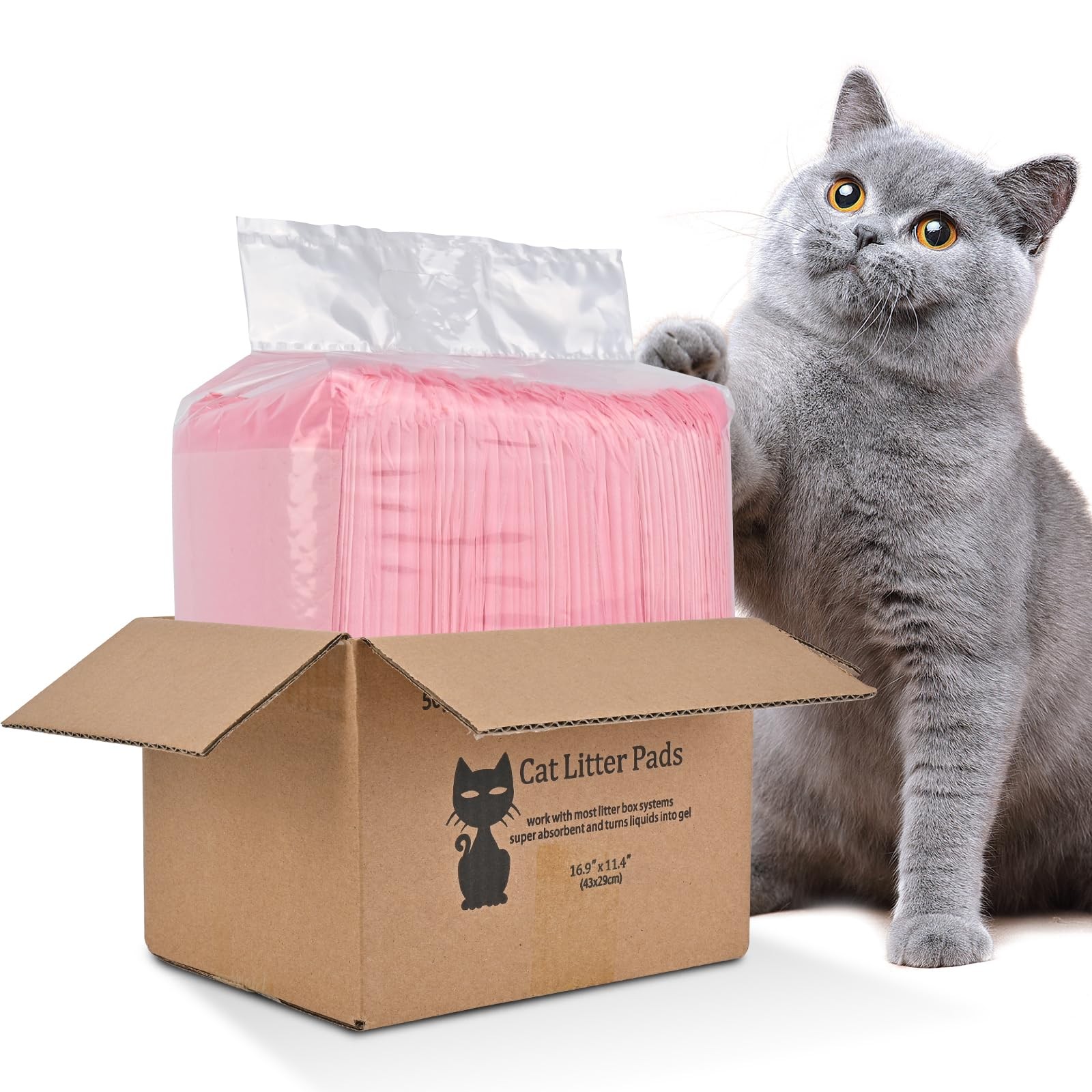 50 Count Cat Litter Pads for Tidy Cats Breeze Litter System 16.9 x 11.4 Inch ...