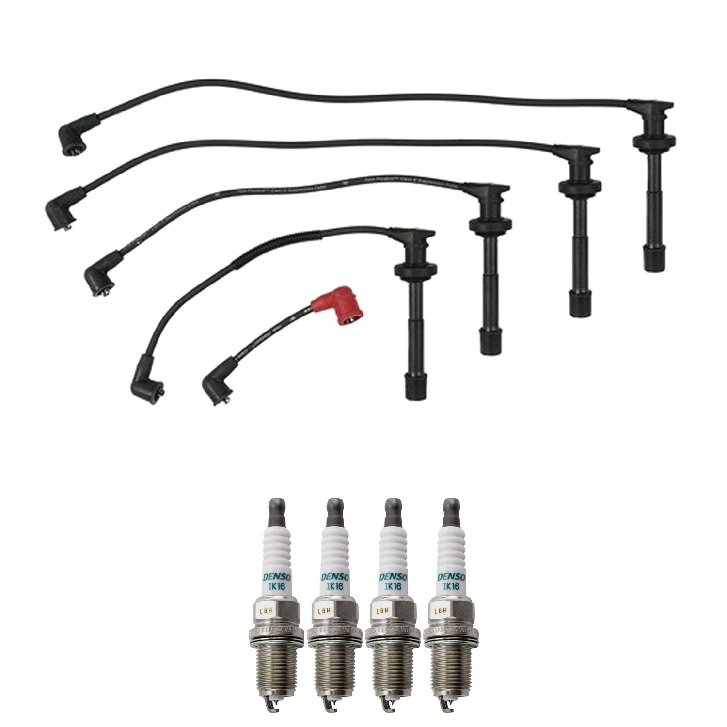 Denso Ignition Wire and Spark Plug Kit for Nissan 200SX Sentra 91-99 2.0L 4Cyl