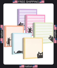 Mr. Pen- Black Cat Sticky Notes Set, 3" x 3", 6 Pads, 480 Sheets, Black Cat