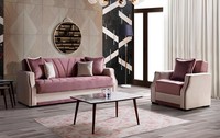 Sofagarnitur 3+1 Sitzer Textil Holz Sofa 3 Sitzer Modern Sessel Komplett Set Neu