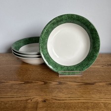 Sabichi (similar) Green Border Fine China Cereal Bowl x4 