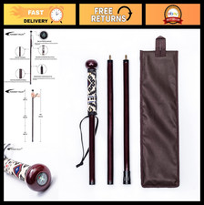 3pc Detachable Hiking Walking Stick Set with Compass, 48" Soft Grip, Rubber Tip