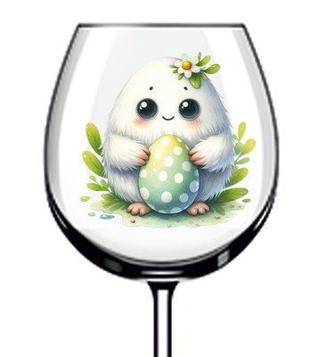 12x Ostern Cartoon Monster Vinyl Aufkleber Abziehbild Becher Weinglas Flasche Becher Tasse