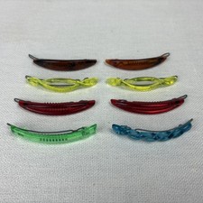 GOODY USA 1970s Hair Barrettes Snap Tight 2.5" Metal Clasp Translucent Tortoise