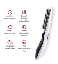 Fast Heated Electric Straight Hair Comb Beard Straightner Brush Styler Men Women