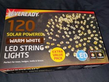 Eveready Solar 120 Lights LED String Fairy Flashing Static Garden Outdoor Party