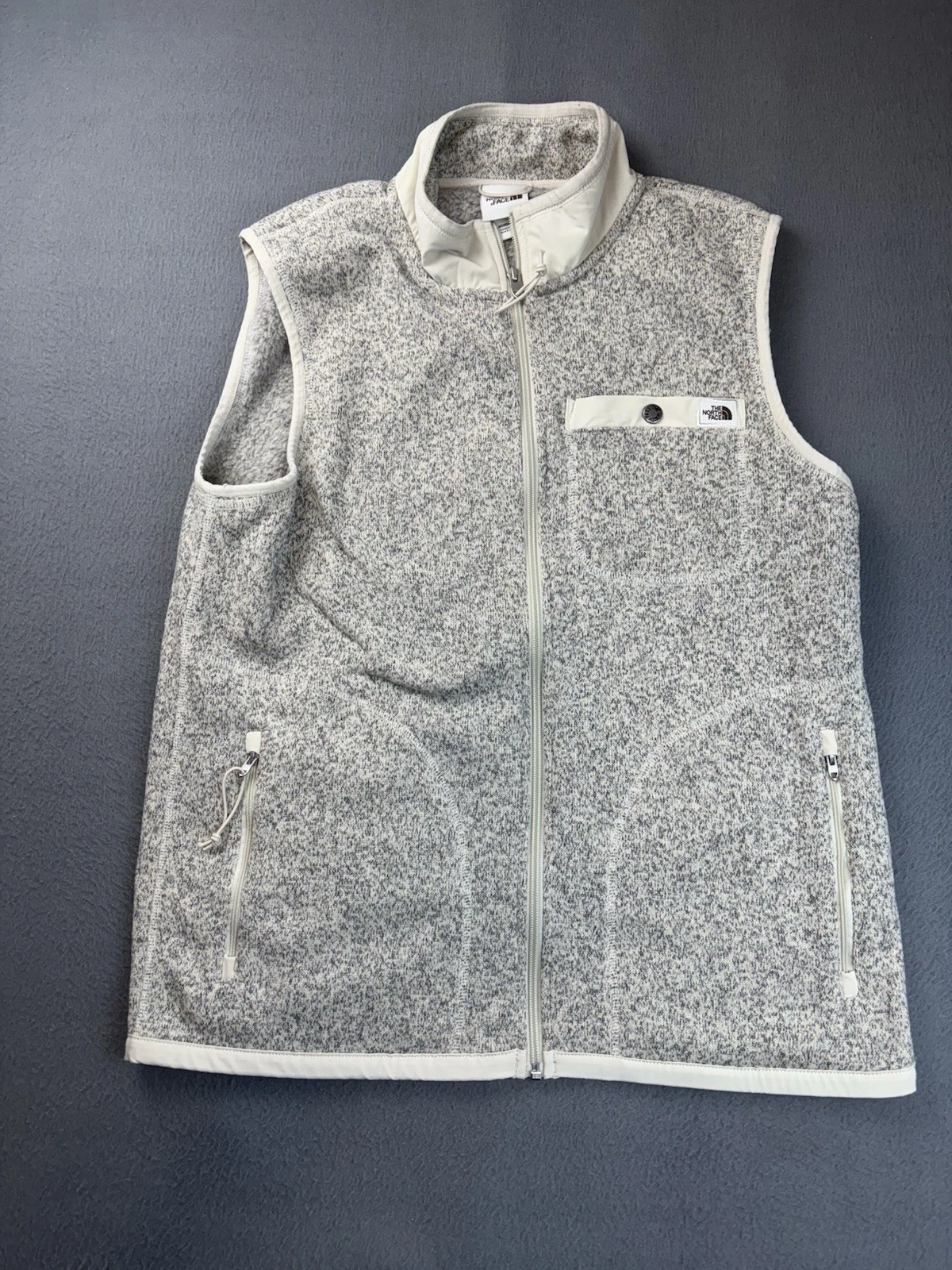 The North Face Mens Gordon Lyons Vest Full Zip Beige Hiking Outdoors Medium
