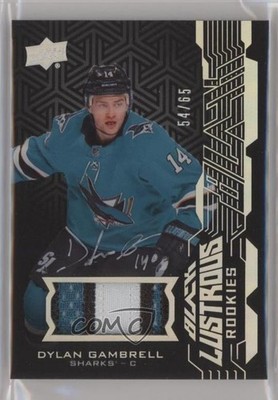 2018-19 SPx UD Black Lustrous Rookies 54/65 Dylan Gambrell RPA Patch Auto RC 8tn