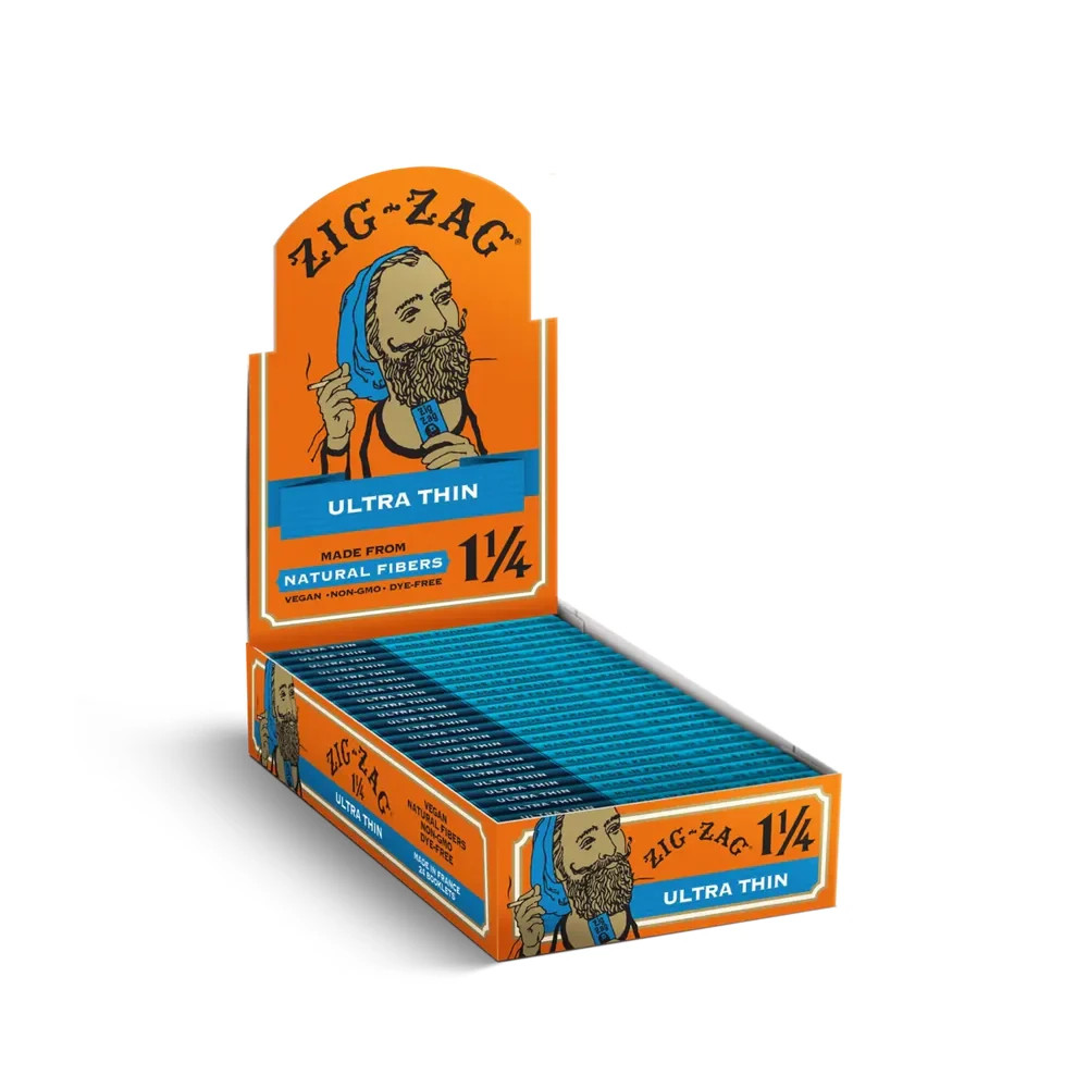 Zig Zag Ultra Thin 1 1/4 Rolling Papers - Full Box (24 Booklets, 32 Leaves Each✅