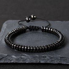 Natural Hematite Stone Bracelet for Healing Anxiety Relief Adjustable Jewelry