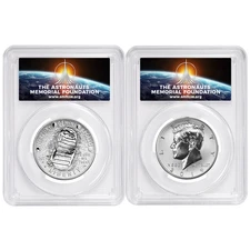 2019-S 50c Apollo 11 50th Ann. Half Dollar 2pc Set PCGS PR69 FS AMF Label