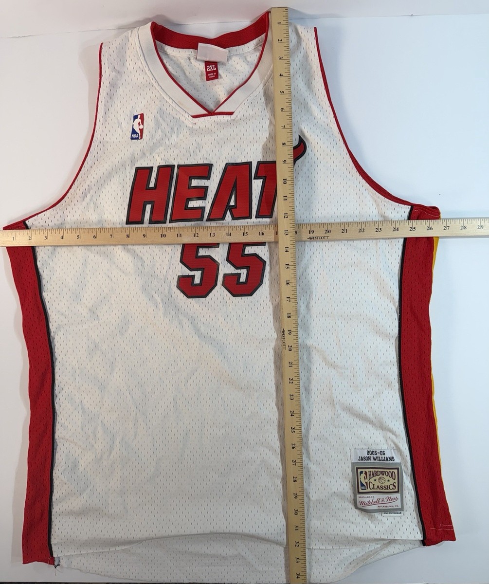 Mitchell Ness Jason Williams Heat Jersey 2XL White Swingman NBA | eBay