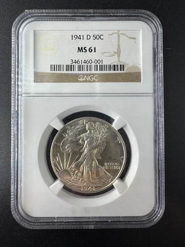 1941-D Walking Liberty Half Dollar – NGC MS61 – Mint State – 90% Silver