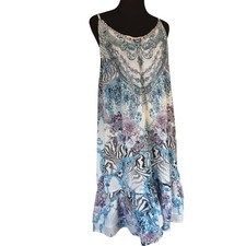 Grace &Co Thin Straps dimontees across chest tiered Boho 14 dress ladies new