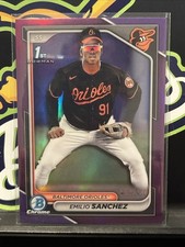 EMILIO SANCHEZ 2024 BOWMAN CHROME 1ST PURPLE REFRACTOR ORIOLES /250