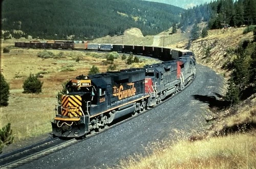 IRK4568:Railroad Train Slide - Rio Grande Locomotive #3154