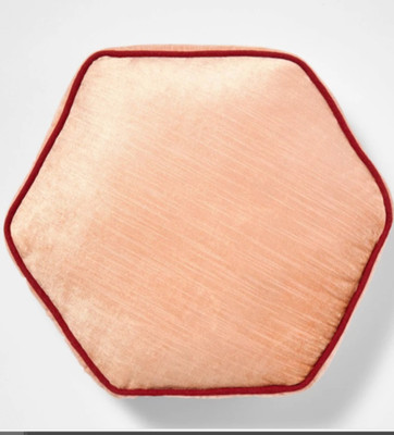 Threshold 16 in Decorative Pillow Orange Cotton/ Rayon Hexagon 