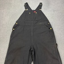 Dickies Dungarees Adult 38x30 Black Bib Overalls Work Wear Canvas Carpenter Men