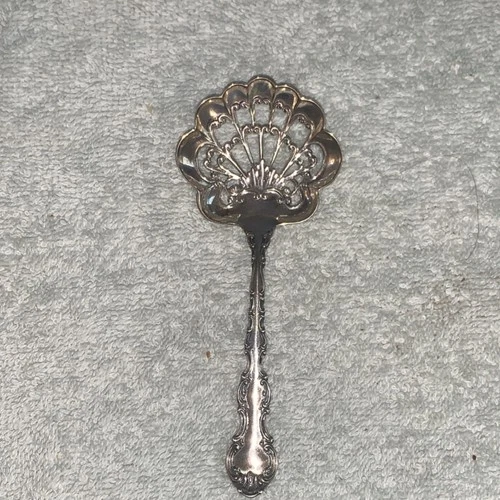 Antique Gorham Strasbourg Sterling Silver 4 3/8” Bon Bon Spoon w/ Pierced Bowl
