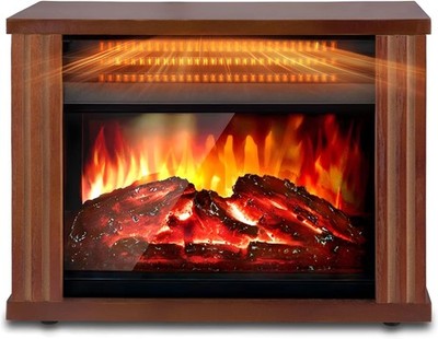 Small Electric Fireplace Heater, LifePlus Mini Wooden Space