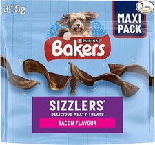 BAKERS SIZZLERS - Dog Treats with Bacon - Low in Fat - 3x315g 12.26 per kilo