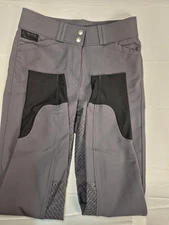 Dover Saddlery Women's Gray Riding Breeches Sz 26 Full Grip Seat  NWOT