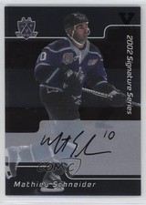 2001-02 ITG Be A Player Signature Series Vault Black Mathieu Schneider Auto 1x1