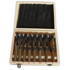 Kit Set Da 8 Punte Per Trapano Per Forare Ferro Frese Fresa Cofanetto In Legno